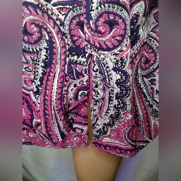 Kim Rogers paisley Women's plus size 2x long sleeve button up blouse shirt top - Picture 6 of 8